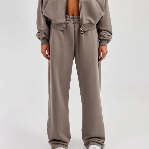 Embroidered Wide-leg Sweatpants