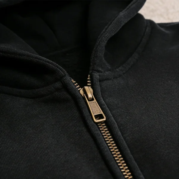 Vintage Washed Black Zip-Up Hoodie Vintage Washed Black Zip-Up Hoodie