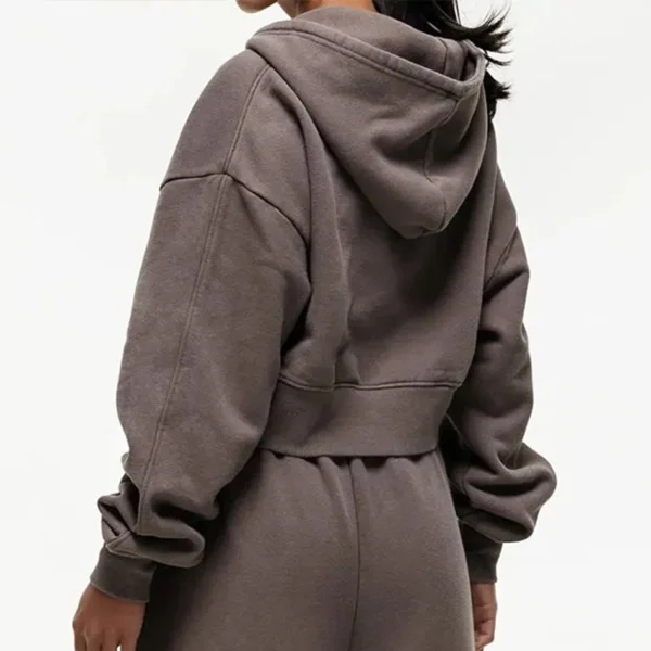 Mocha Oversized Cropped Zip Hoodie Mocha Oversized Cropped Zip Hoodie