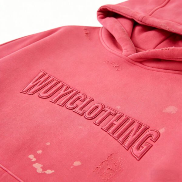 WUYICLOTHING Pink Washed Hoodie