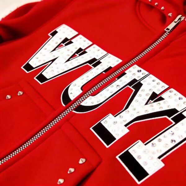 Studded Cropped Full-Zip Tracksuit Set