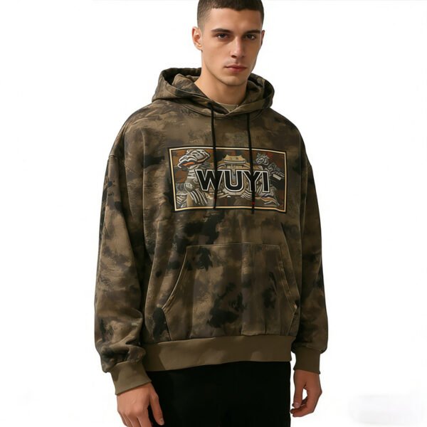 Camouflage WUYI Graphic Pullover Hoodie Camouflage WUYI Graphic Pullover Hoodie