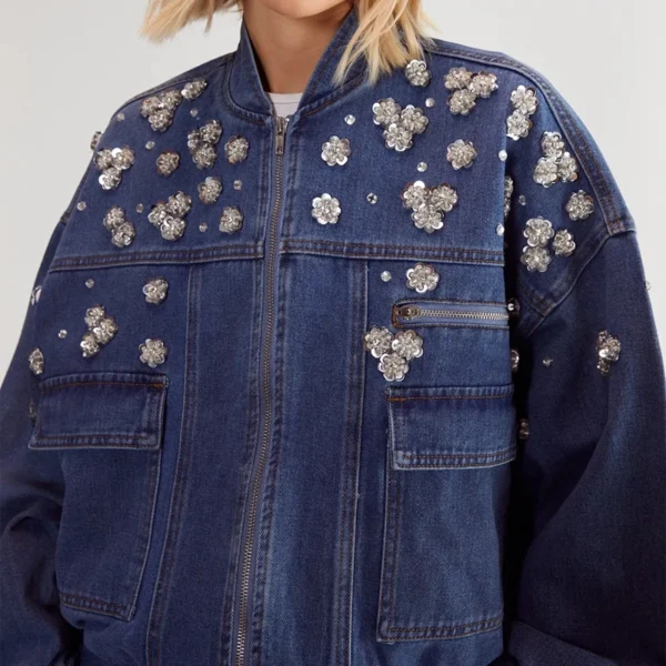Embellished Flower Applique Jacket