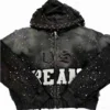 Rhinestone Studded Cropped Zip Hoodie Rhinestone Studded Cropped Zip Hoodie
