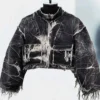 Bleached Frayed Cropped Denim Jacket Bleached Frayed Cropped Denim Jacket
