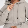 Light Gray Cropped Zip Hoodie