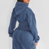 Washed Cropped Hoodie Wide Leg Tracksuit Set