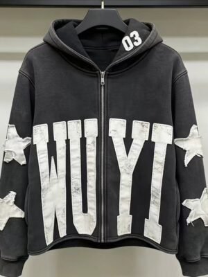 The Complete Guide to Custom Embroidered Clothing in 2026: Trends, Process & Manufacturing WUYI 03 Star Patch Washed Hoodie