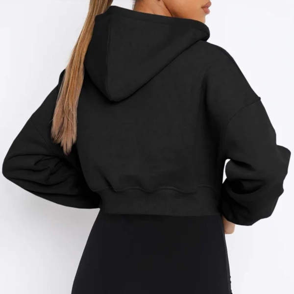 Oversized Cropped Hooded Zip Sweatshirt Oversized Cropped Hooded Zip Sweatshirt