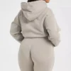 Light Gray Cropped Zip Hoodie