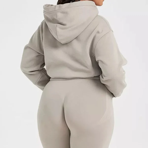 Light Gray Cropped Zip Hoodie
