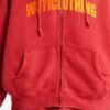 WUYICLOTHING Red Zip-Up Hoodie