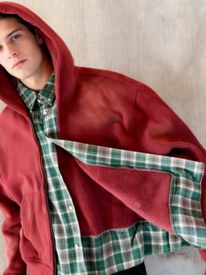 Sunfaded Plaid Lined Full-Zip Hoodie Sunfaded Plaid Lined Full-Zip Hoodie