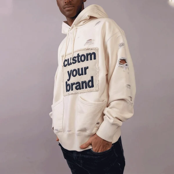 Distressed Custom Patch Hoodie