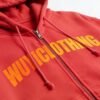 WUYICLOTHING Red Zip-Up Hoodie