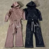 Kids Rhinestone Flare Tracksuit Set