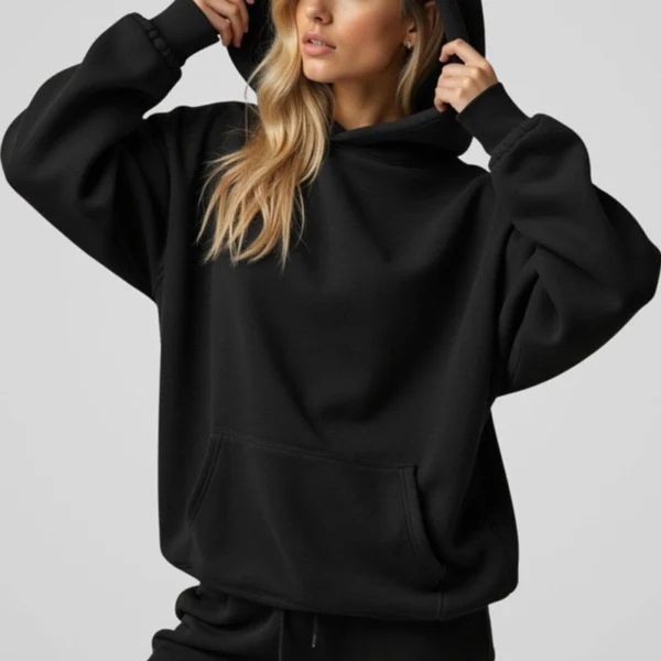 Black Oversized Pullover Hoodie
