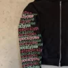 Black Apocalypse Print Zip-Up Hoodie