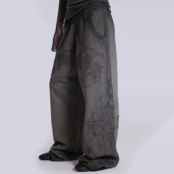 Embroidered Gothic Wide Sweatpants Embroidered Gothic Wide Sweatpants