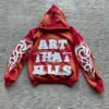 Red Gradient Tribal Patch Tracksuit Set