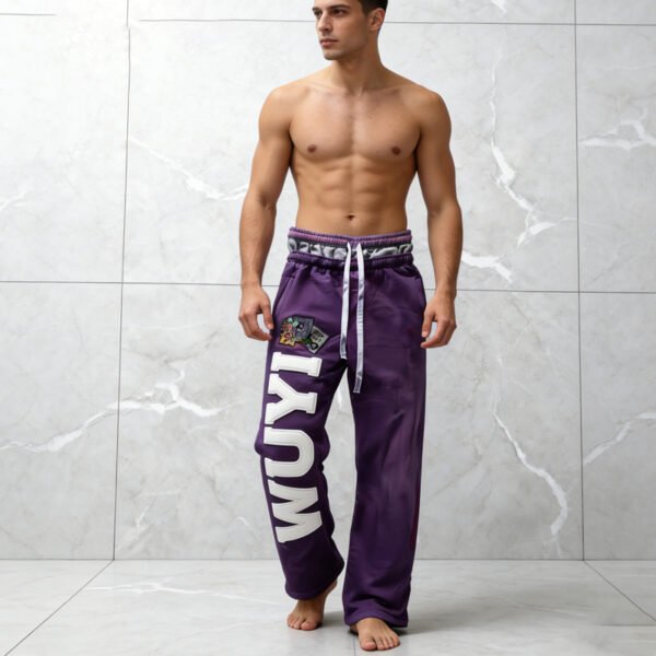 Vertical Puff Print Wide Leg Sweatpants