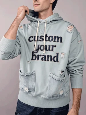 Distressed Custom Pocket Hoodie