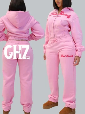 Embroidered Frill Trim Two Piece Set