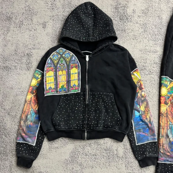 Stained Glass Rhinestone Tracksuit Set