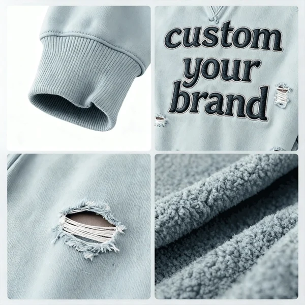 Distressed Custom Pocket Hoodie Distressed Custom Pocket Hoodie
