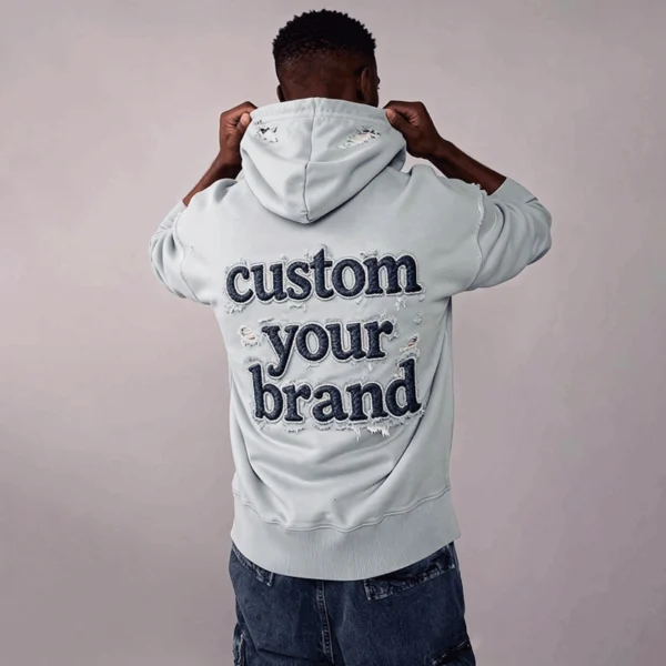 Distressed Custom Pocket Hoodie Distressed Custom Pocket Hoodie