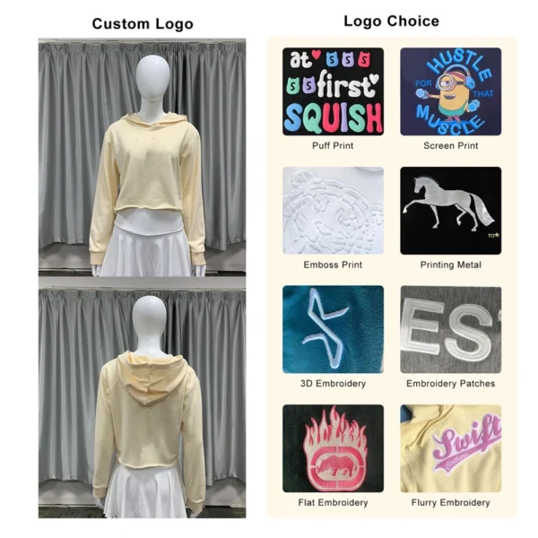 Raw Hem Cropped Hooded Sweatshirt