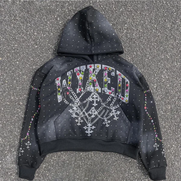 WYKED Studded Cropped Hoodie WYKED Studded Cropped Hoodie