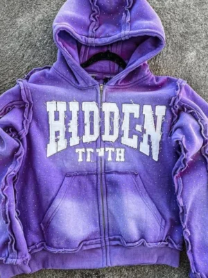 Distressed Washed Zip Hooded Sweatshirt Distressed Washed Zip Hooded Sweatshirt