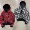 Plaid Hooded Zip-Up Jacket Plaid Hooded Zip-Up Jacket