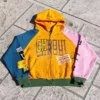 Colorblock Patchwork Zip-Up Hoodie