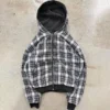 Plaid Hooded Zip-Up Jacket Plaid Hooded Zip-Up Jacket