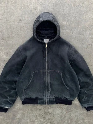 Vintage Washed Canvas Hooded Work Jacket Vintage Washed Canvas Hooded Work Jacket