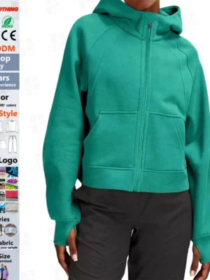 Cropped Raglan Zip Hooded Sweatshirt Cropped Raglan Zip Hooded Sweatshirt