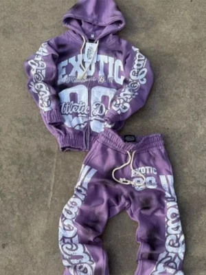 Washed Zip Hoodie Flare Pants Set Washed Zip Hoodie Flare Pants Set