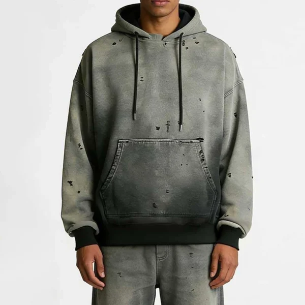 Washed Distressed Oversized Hoodie Washed Distressed Oversized Hoodie