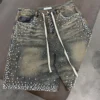 Rhinestone Washed Denim Jorts Rhinestone Washed Denim Jorts