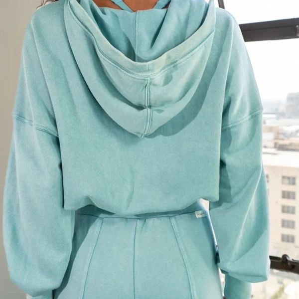 Mint Washed Quarter Zip Hoodie Mint Washed Quarter Zip Hoodie
