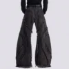 Frayed Patchwork Wide Leg Jeans