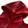 Red Washed WUYI Rhinestone Zip Hoodie