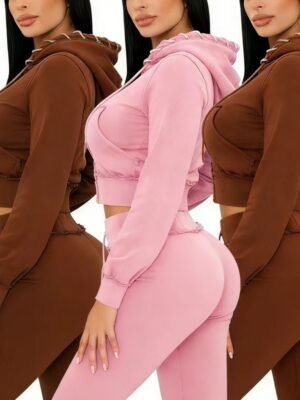 Lace-Up Hood Corset Two Piece Set