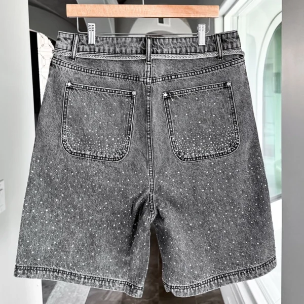 Black Sparkle Patch Denim Jorts Black Sparkle Patch Denim Jorts