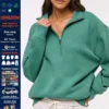 Half Zip Funnel Neck Oversized Sweatshirt