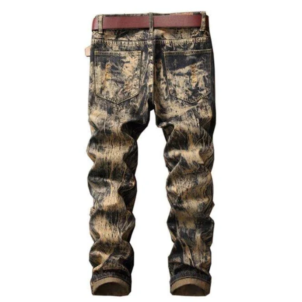 Distressed Bleached Slim Fit Jeans