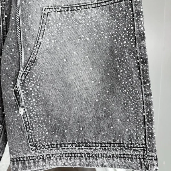 Black Sparkle Patch Denim Jorts Black Sparkle Patch Denim Jorts