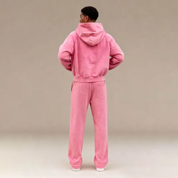 Distressed Half-Zip Velour Hoodie Distressed Half-Zip Velour Hoodie